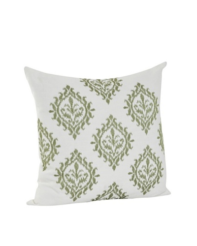 Saro Lifestyle Lime Embroidered Design Pillow