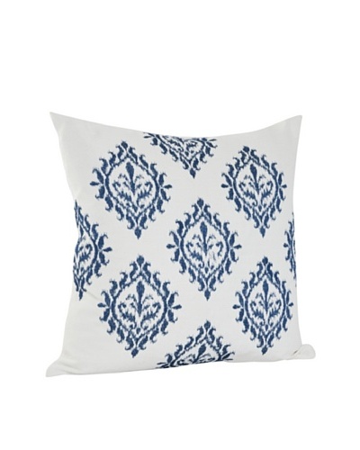 Saro Lifestyle Indigo Embroidered Design Pillow