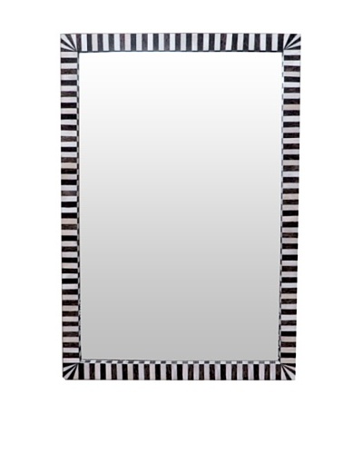 Shine Creations Bone Frame Mirror, Black/White