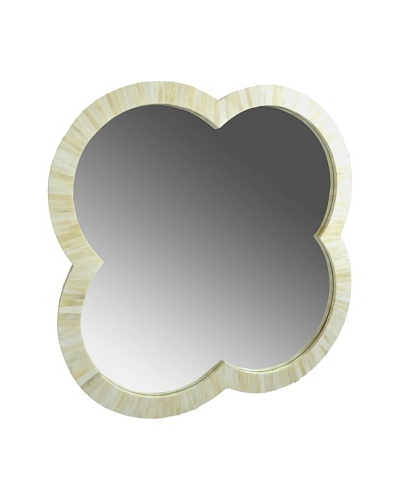 Shine Creations International Tuscany Mirror with White Bone Inlay Frame, Small