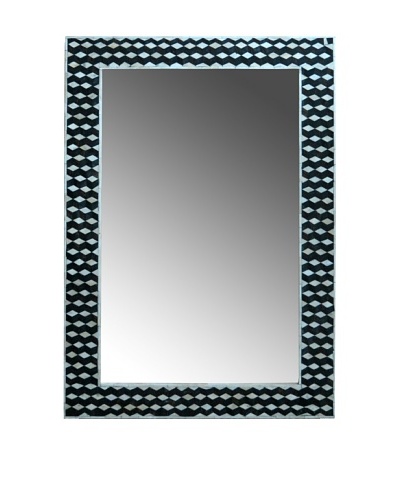 Shine Creations International Mirror with Brown, Black and Bone 3D Inlay Frame