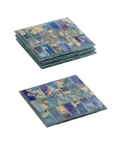 Shiraleah Set of 4 Midar Aqua Mosaic Coasters