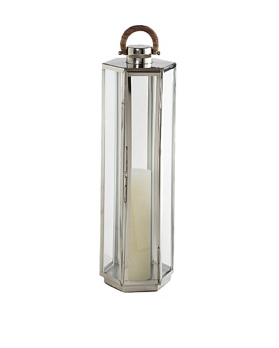 Sidney Marcus Portico Stainless Steel Lantern with Teak Handle