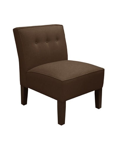 Skyline Three Button Armless Chair, Chocolate