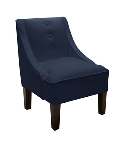 Skyline Swoop Arm Chair with Buttons, Navy