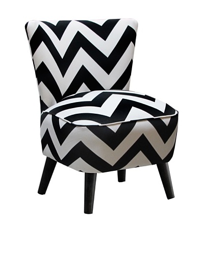Skyline Furniture Modern Chair, Zig Zag Black/White