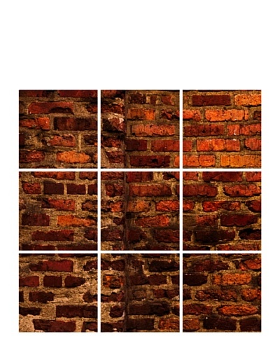 Art Addiction Set of 9 Red Brick Wall 12 x 12 Acrylic Panels