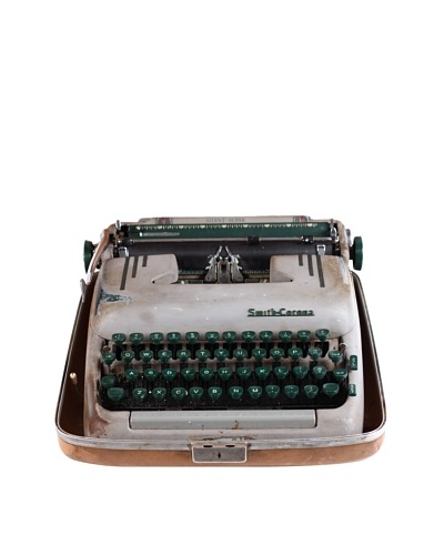 Smith Corona Vintage Typewriter, Grey/Green