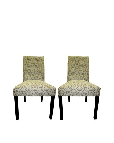 Sole Designs Kacey 6 Button Tufted Pair of Dining Chairs, Bonjour Amethyst