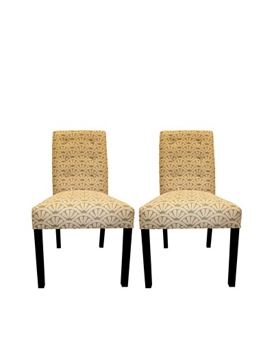 Sole Designs Kacey 6 Button Tufted Pair of Dining Chairs, Bonjour Blush
