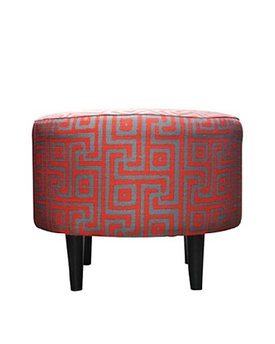 Sole Designs Sophia Atomic Round Ottoman, Red