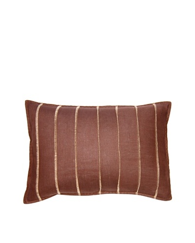 Square Feathers Brown Bands Boudoir Pillow