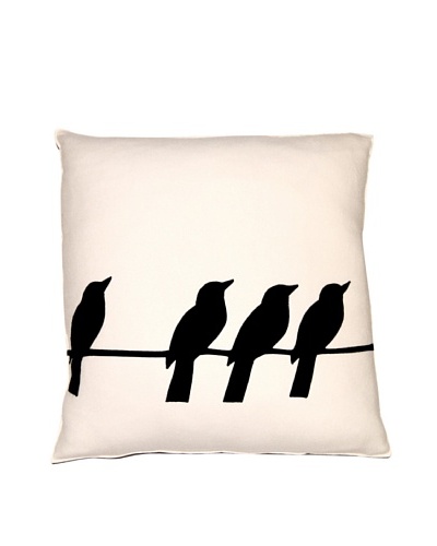 Square Feathers Birds on Wire 1 + 3 Square Pillow