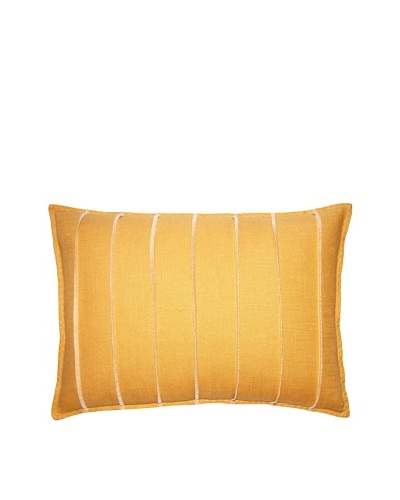 Square Feathers Yellow Bands Boudoir Pillow