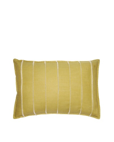 Square Feathers Lime Bands Boudoir Pillow