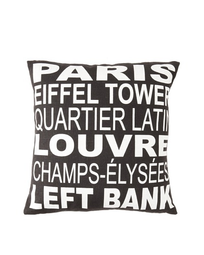 Square Feathers City Signs Paris Square Pillow