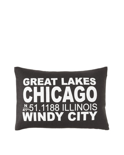 Square Feathers City Signs Chicago Boudoir Pillow