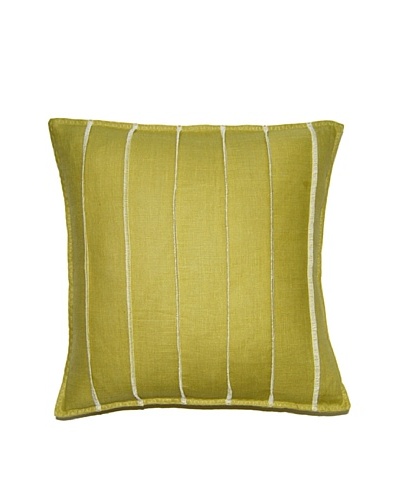 Square Feathers Lime Bands Square Pillow