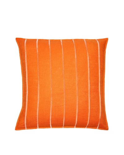 Square Feathers Orange Bands Square Pillow