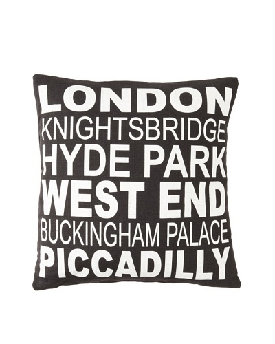 Square Feathers City Signs London Square Pillow