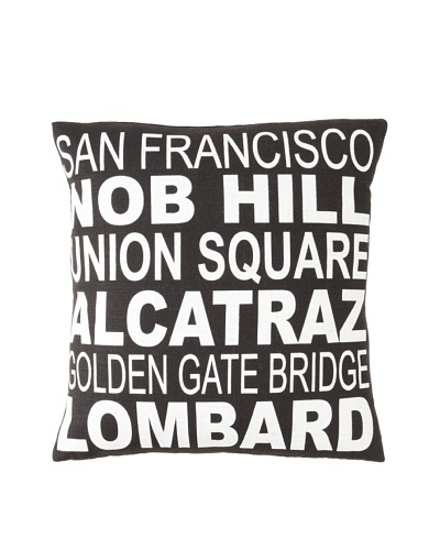 Square Feathers City Signs San Francisco Square Pillow