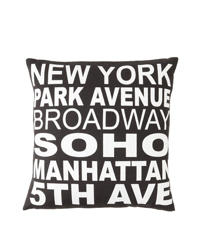Square Feathers City Signs New York Square Pillow