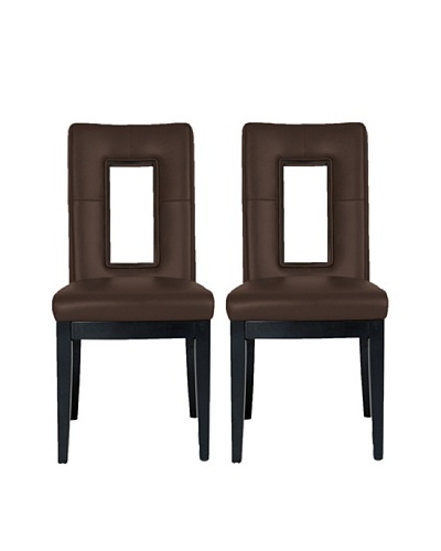 Star International Set of 2 Portico Dining Chairs, Dark Brown/Dark Walnut