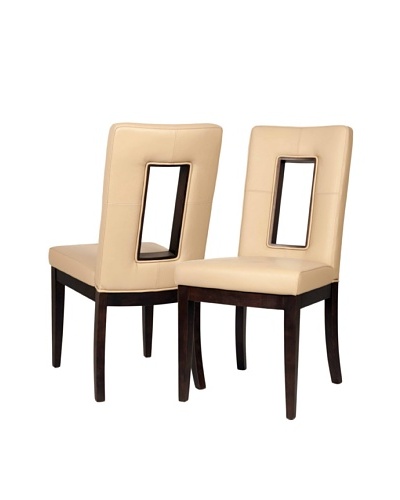 Star International Set of 2 Portico Dining Chairs, Taupe/Dark Walnut