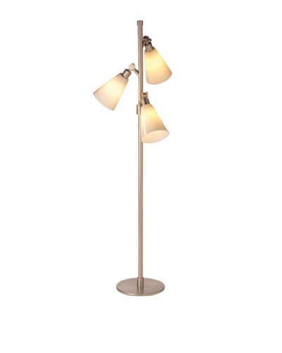 State Street Lighting Triple-Light Floor Lamp [Satin Nickel]