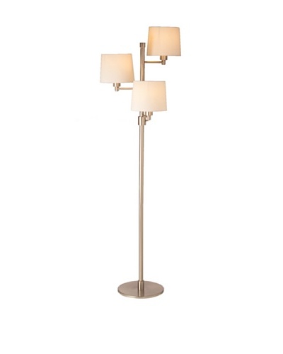 State Street Lighting Triple-Light Floor Lamp, Polished Brass