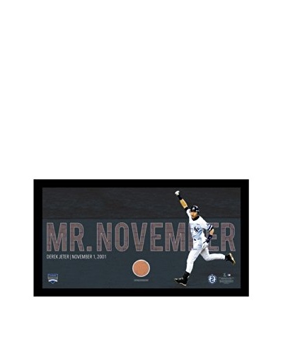 Steiner Sports Memorabilia Derek Jeter Moments: Framed Mr. November Mosaic Text Overlay with Game Di...