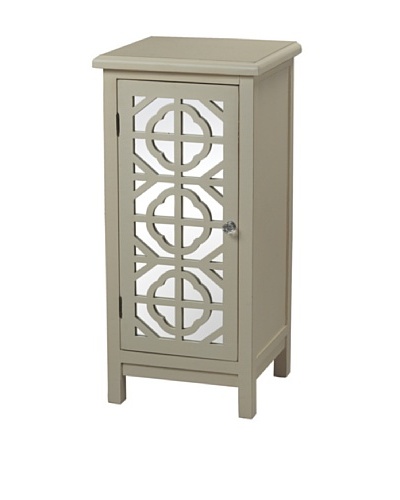 Sterling Home Vivienne Single-Door Mirrored Cabinet, Off-White