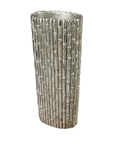 Sterling Home 25 Bamboo Floor-Standing Vase, Silver