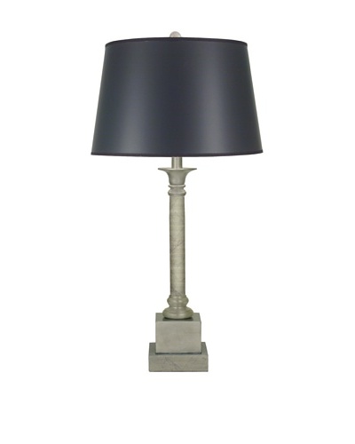 Stiffel Lighting Silver Leaf Column Table Lamp
