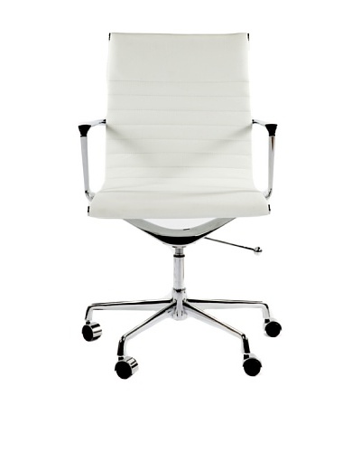 Stilnovo Mid Century-Style Genuine Leather Executive Office Chair