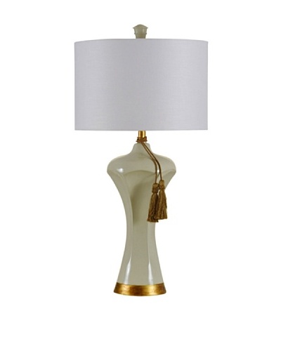 StyleCraft Bust Form Table Lamp with Tassel, Satin Ivory/Vintage Gold