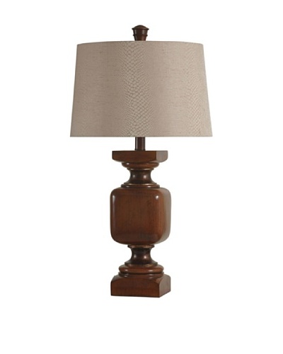 StyleCraft Federal-Style Table Lamp with Textured Shade, Mocha/Bancroft
