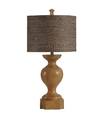 StyleCraft Abundant Balustrade Design Table Lamp with Designer Shade, Highlands Pine