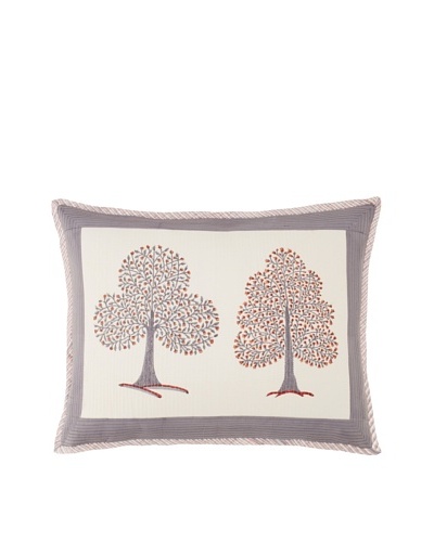 Suchiras Tree of Life Pillow Sham, White/Grey/Red, Standard