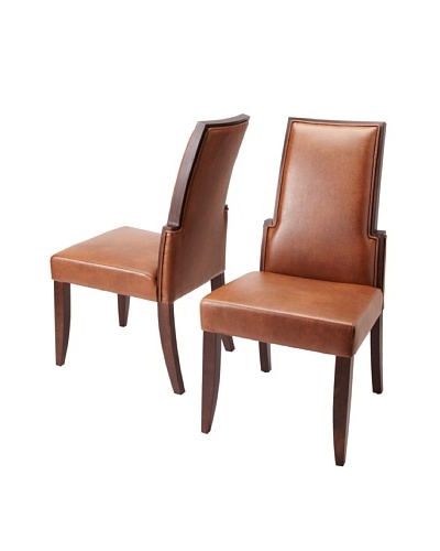 Sunpan Set of 2 Lafayette Chairs, Cognac