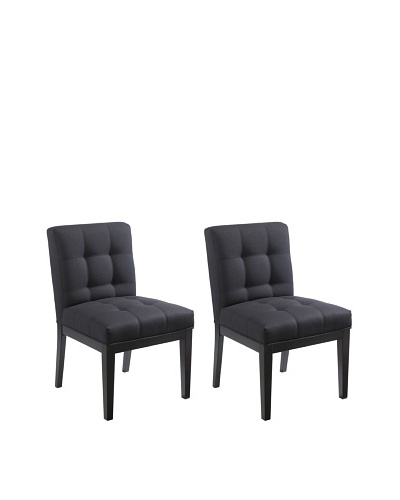 Sunpan Set of 2 Felicia Dining Chairs, Charcoal