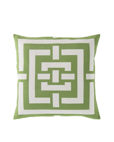 Surya Geometric Throw Pillow, Apple Green/Ivory