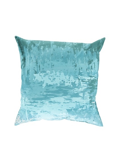 Surya Watercolor-Inspired Throw Pillow, Blue/Turquoise, 22 x 22