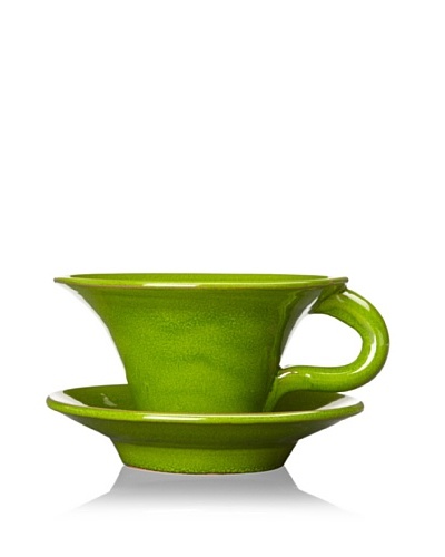 Terafeu Terafour 6.5-Oz. Tea Cup and Saucer [Green]