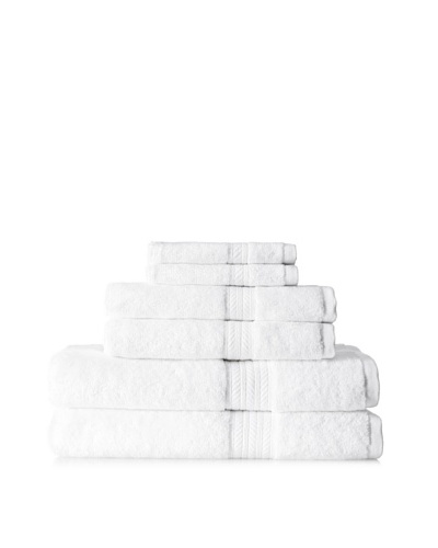 Terrisol Cotton/Rayon from Bamboo 6-Piece Towel, White