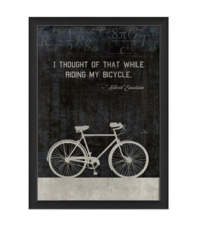 The Artwork Factory Bicycle Einstein Framed Giclée, Black