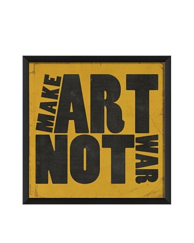 The Artwork Factory Make Art Not War Framed Giclée, Yellow