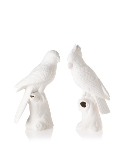 The HomePort Collection Calm and Crested Parrot Bud Vase Set, WhiteAs You See