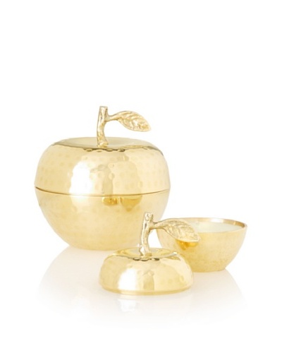 The HomePort Collection Pair of Delice Apple Candles, BrassAs You See