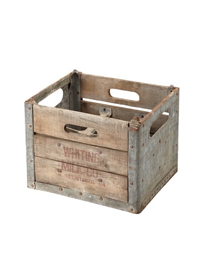 The HomePort Collection Vintage Half-Gallon Milk Crate